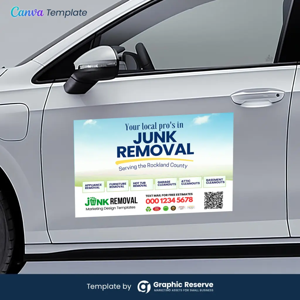 Junk Removal Car Magnet Canva Template 1