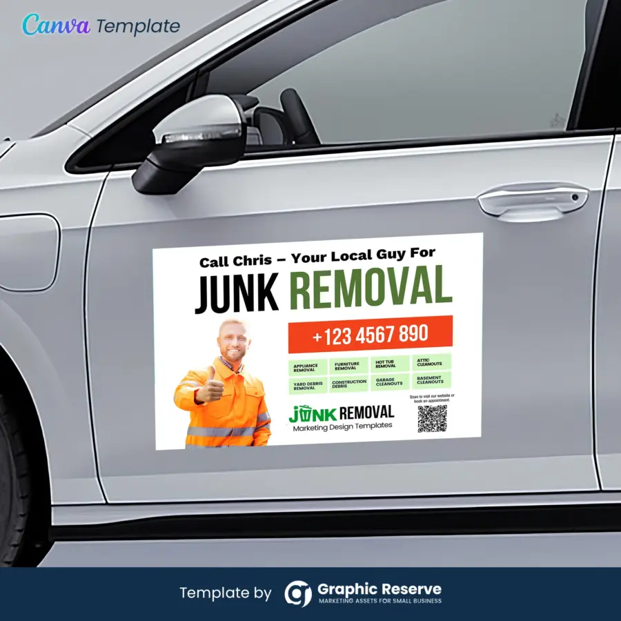 Junk Removal Car Magnet Template Canva Design