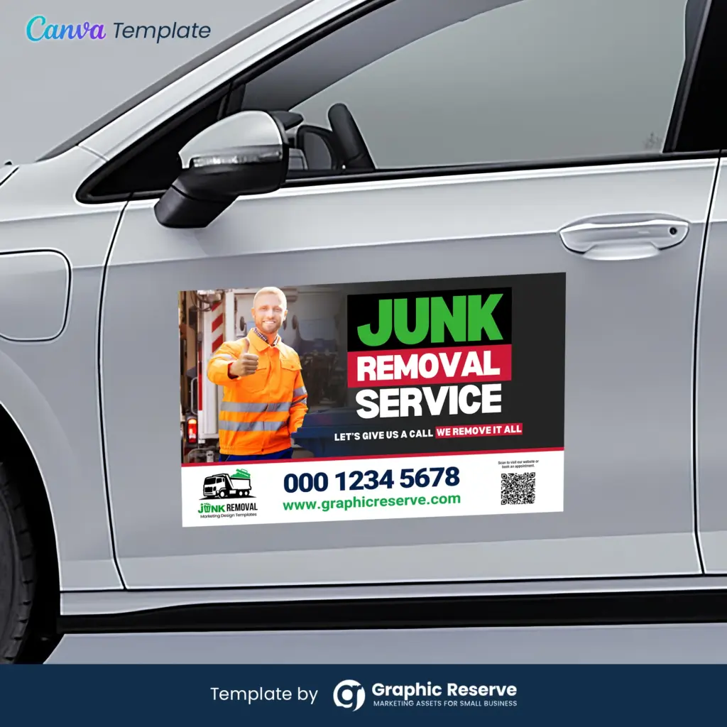 Junk Removal Car Magnet Design Template