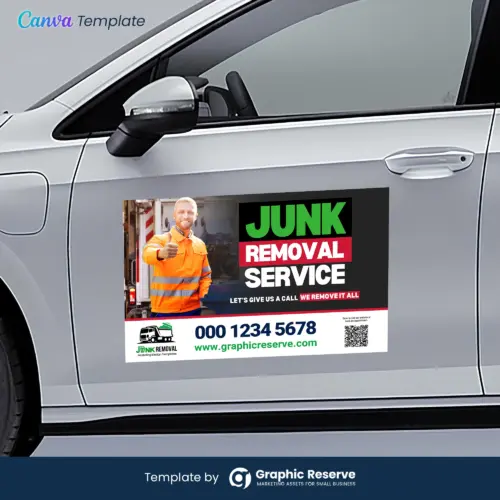 Car Magnet Design Template For Junk Removal Services