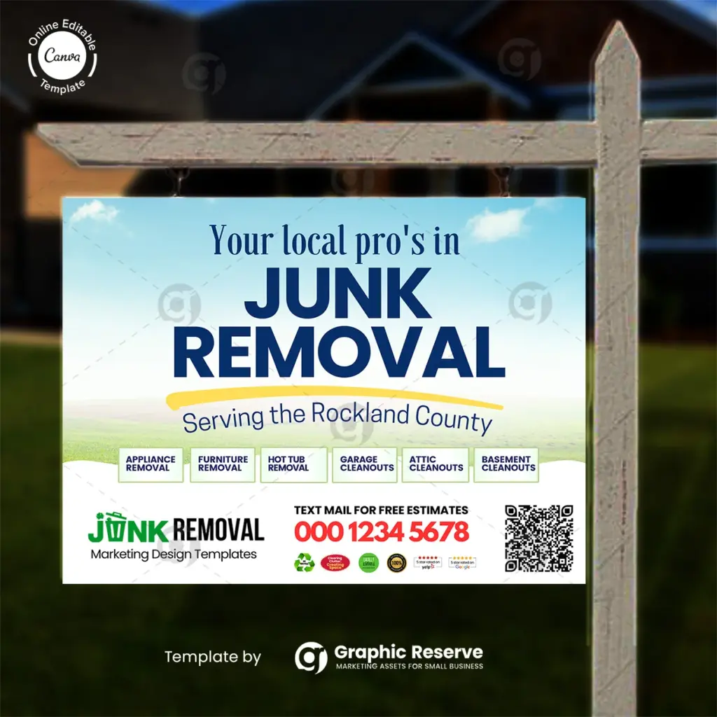 Yard Sign Template For Junk Removal Services