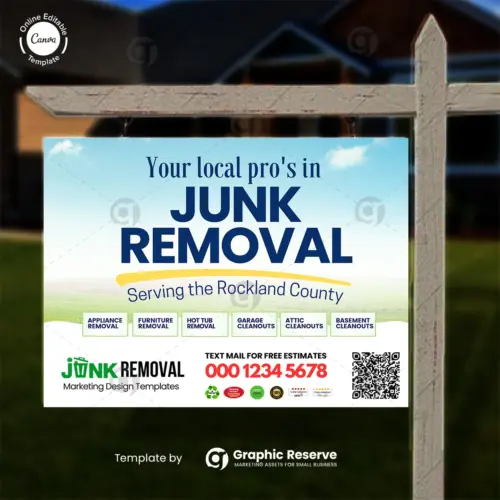 Residential Junk Removal Yard SIgn Design Template
