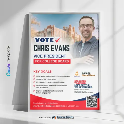 School Board Candidate Poster Design Canva Template
