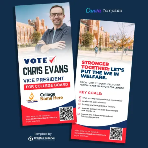 School Board Election Candidate Rack Card and Flyer Design Template