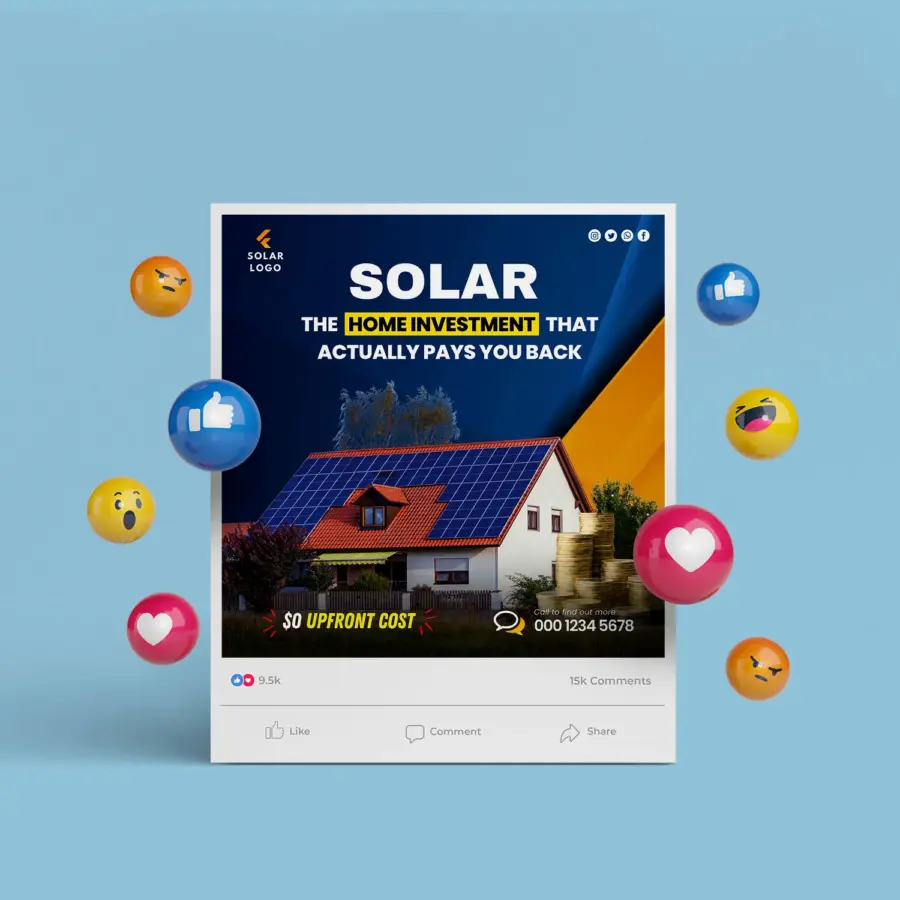 Solar Post Edit Solar Social Media Post Design Templates Bundle V1