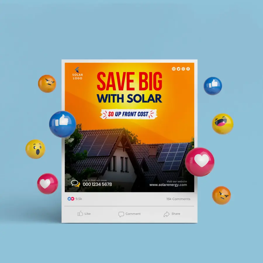 Solar Post Edit Solar Social Media Post Design Templates Bundle V1 - Graphic Reserve