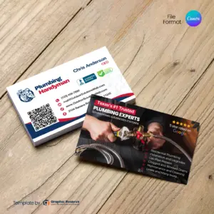 Customizable-Plumbing-Service-Business-Card Design in Canva