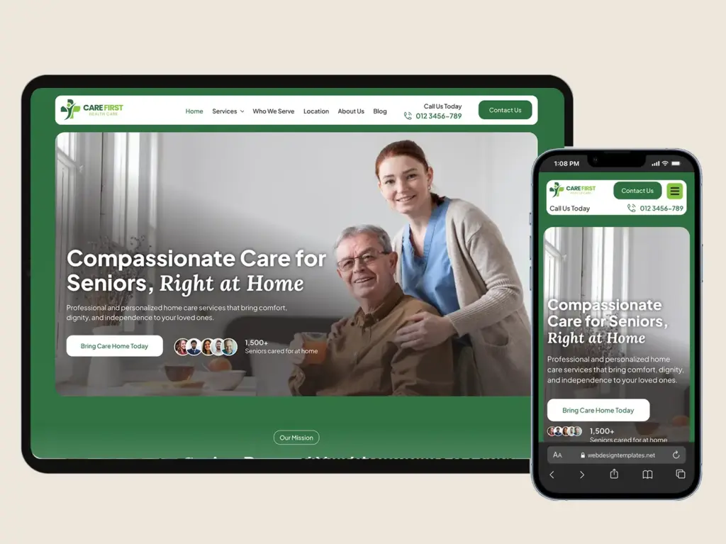 Private Duty Home Care Website Template (WordPress Elementor Kit) private duty home care advertising ideas