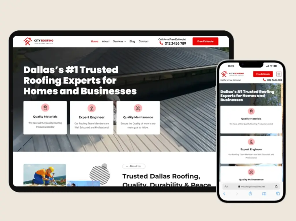 Roofing website design for roofing contractors roofing business advertising ideas