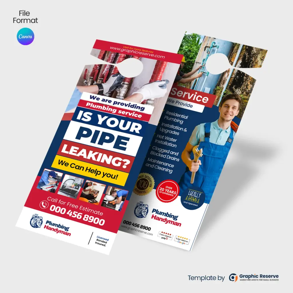 Emergency Plumber Door Hanger Design Template