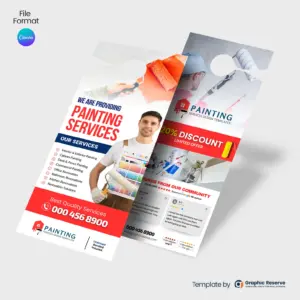 canva painting service door hanger, Door Hanger For Painting Services, Exterior Home Painting, exterior painting door hanger, home improvement, Home Painting Canva Door Hanger, Home Painting Service Door Hanger, Painting Company Advertising, Painting Company Advertising Design, Painting Company Door Hanger, Painting Company Marketing, Painting Door Hanger Template, painting service canva template, Painting Service Door Hanger Description Reviews