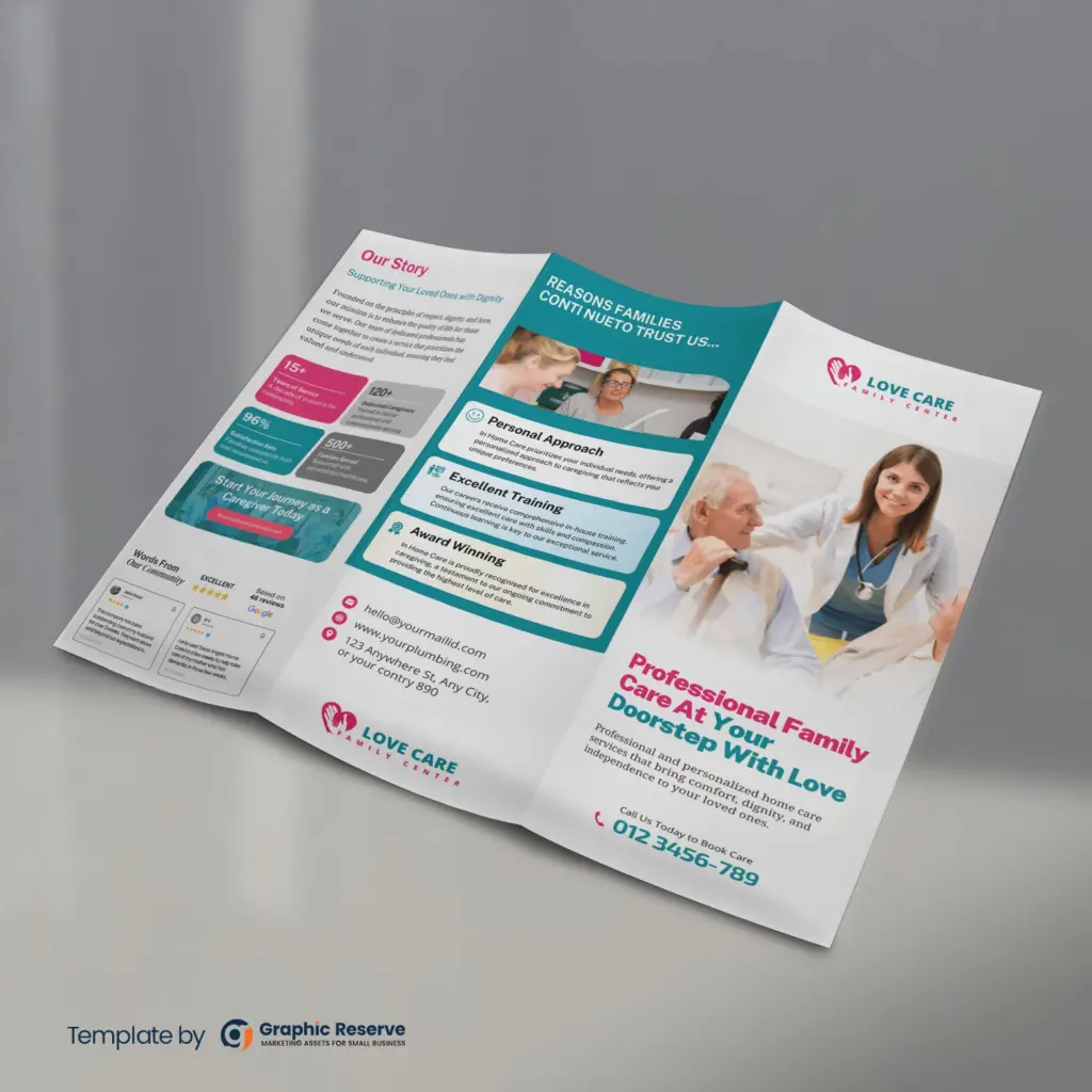 Love-Care-Agency-Branding-Tri-Fold-Brochure-Canva-Template-front