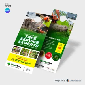 Arborist Door Hanger Template Canva | Tree Removal, Trim & Instant Quote Marketing