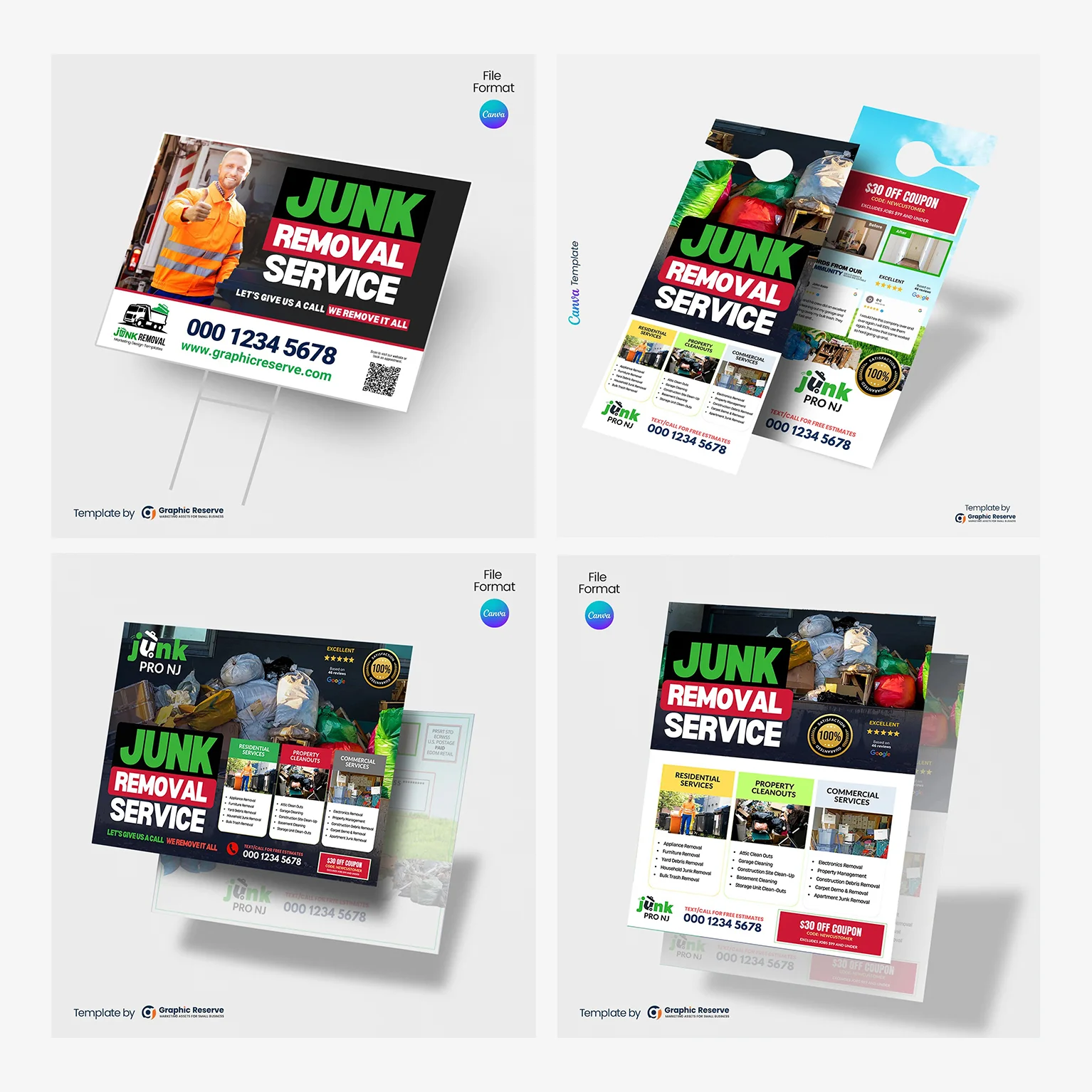 Junk Removal Branding & Marketing Bundle | Canva Junk Ads Kit