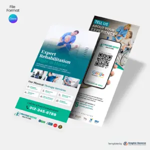 PT Google Review Card Canva Template | Physical Therapy Rack Card Design