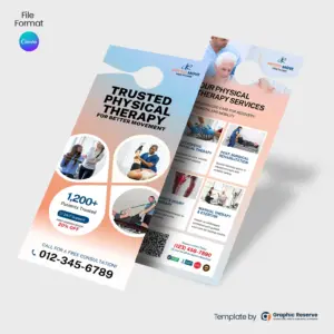 Physical-Therapy-Clinic-Door-Hanger-Advertising-Canva-Template