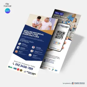 Physical-Therapy-Service-Google-Review-Request-Rack-Card-&-Flyer-Canva-Template