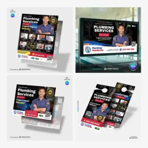 Plumbing Marketing Bundle | Professional Canva Branding & Ad Templates