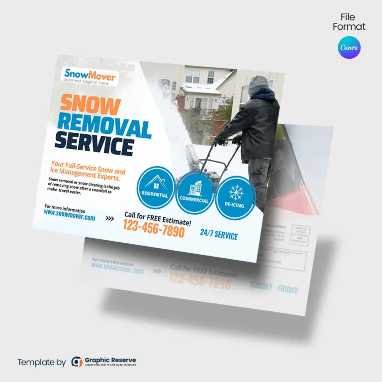 Snow Plowing Marketing Website Template Canva Template Color Variation — Snow Removal Advertising Website Template