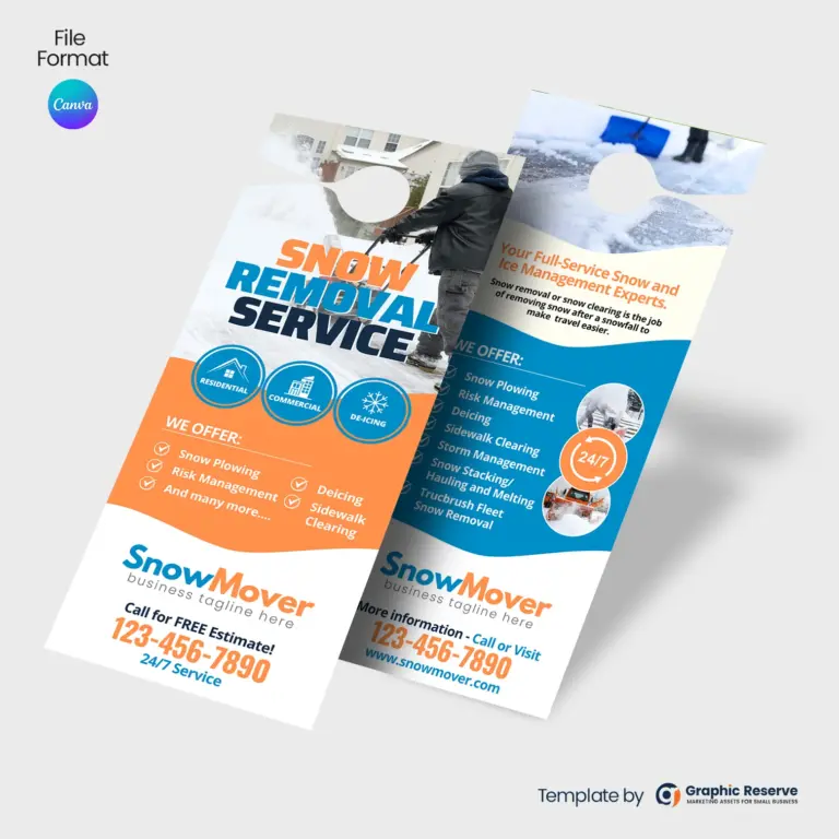 Snow Plowing Marketing Website Template Canva Template Editable — Snow Removal Advertising Website Template