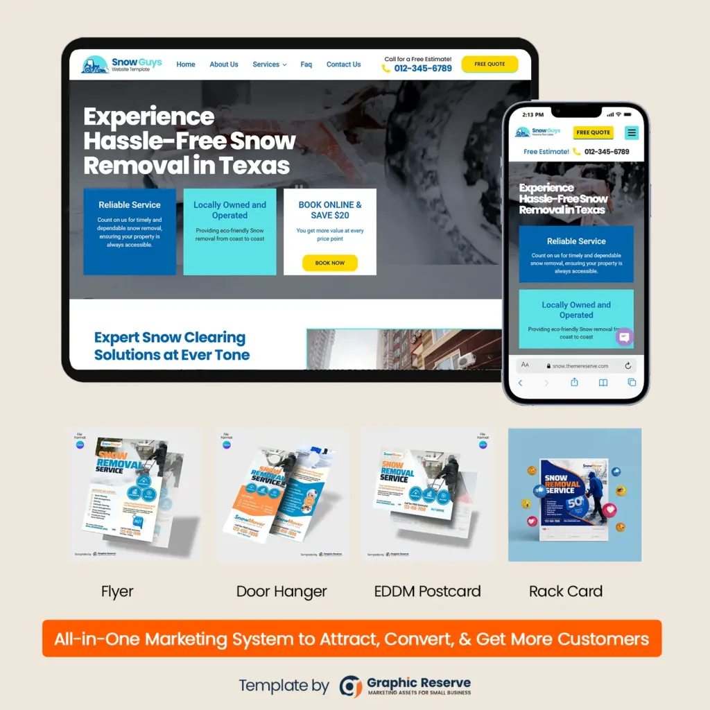 Snow-Removal-Website-&-Canva-All-in-One-Flyer-Templates-bundle