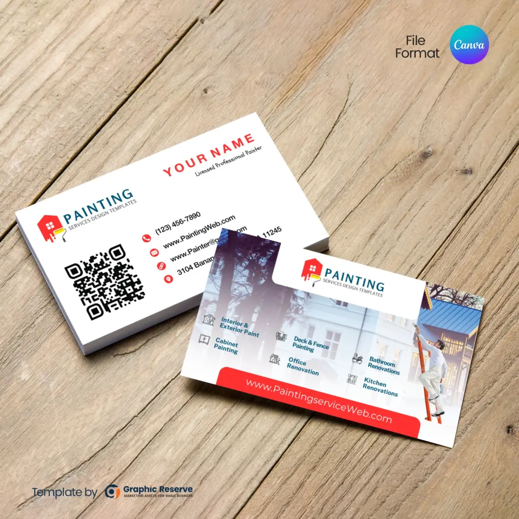 Painting Services Business Card Template | Canva | House Painter Marketing Material | Local Advertising Design