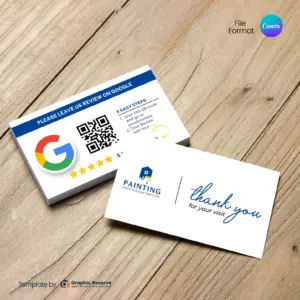 Painting Contractor Google Review Business Card Template | Canva | Residential Painter Marketing Material | Local Advertising Design