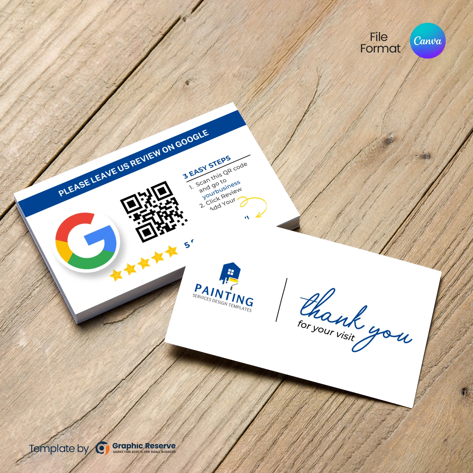 Painting Contractor Google Review Business Card Template | Canva | Residential Painter Marketing Material | Local Advertising Design