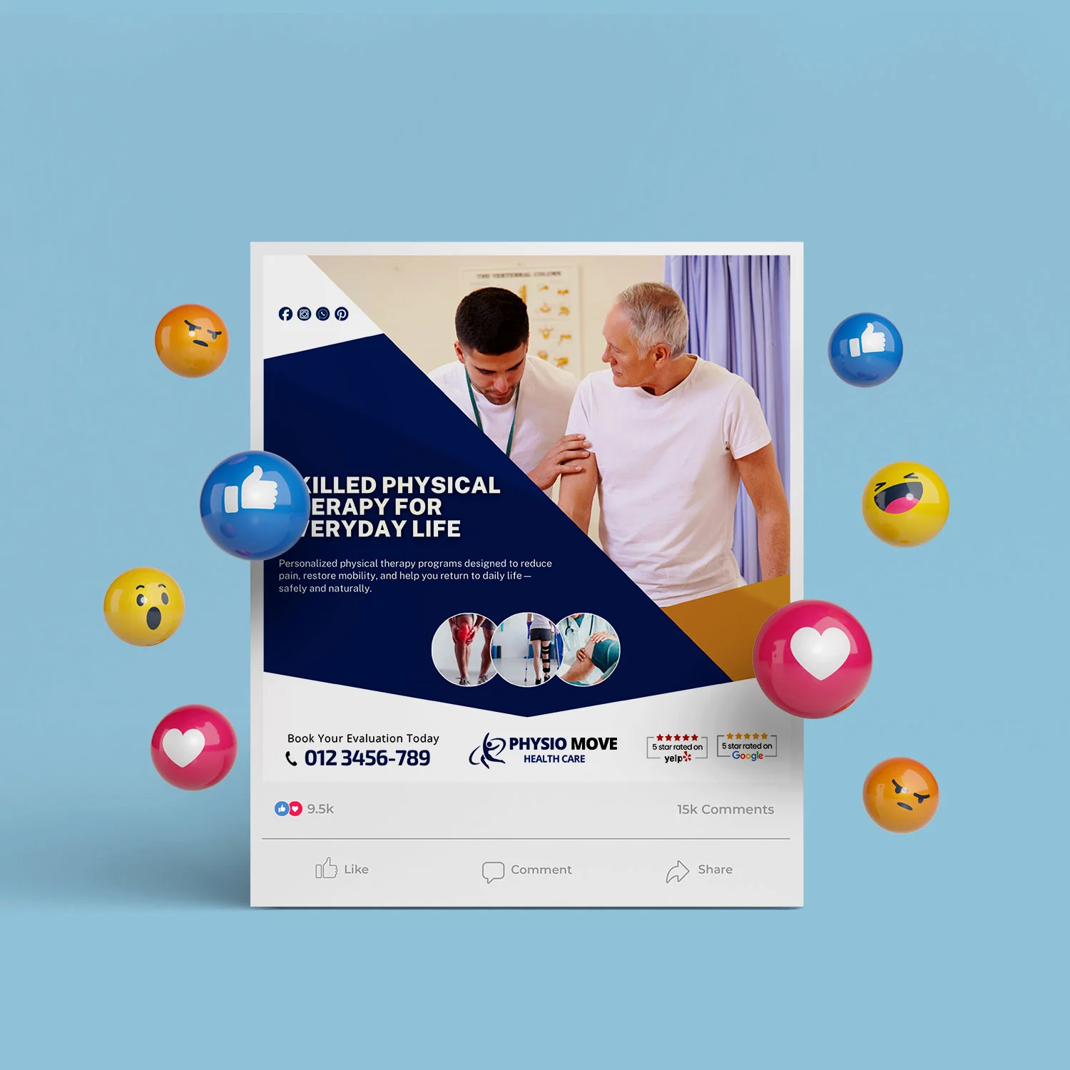 Physical Therapy Social Media Templates | Canva Marketing Kit for Clinics