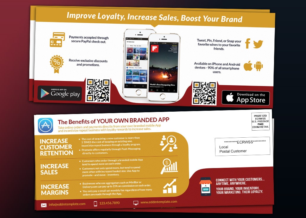 10x4 inch EDDM template for mobile app promotion