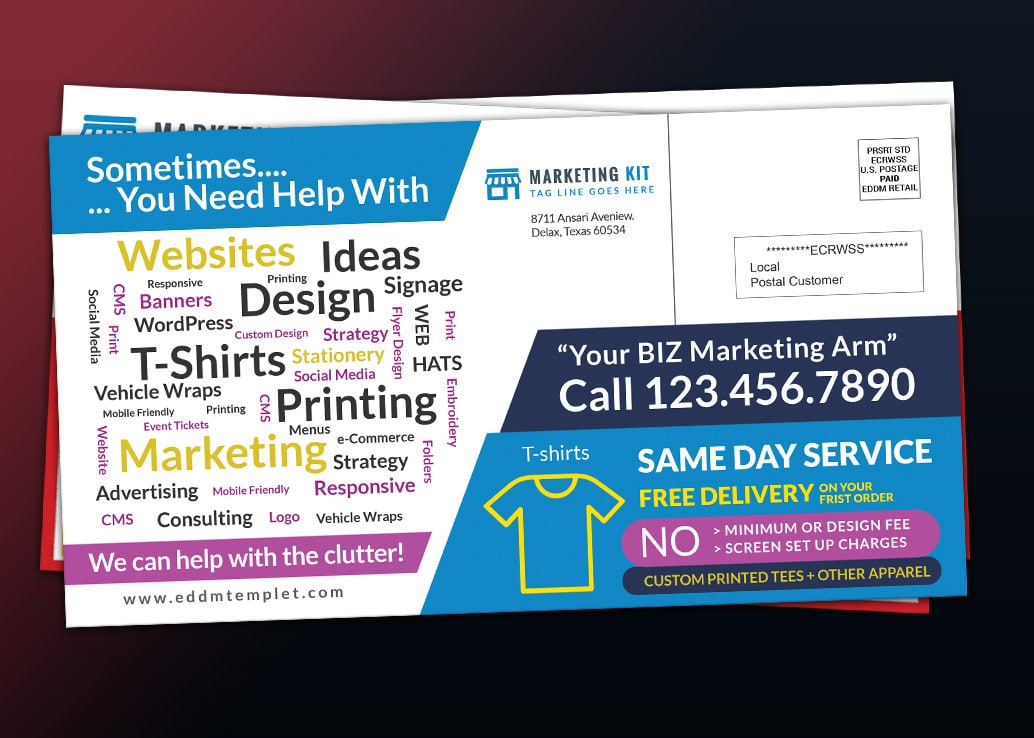Print shop coupon direct mail eddm template