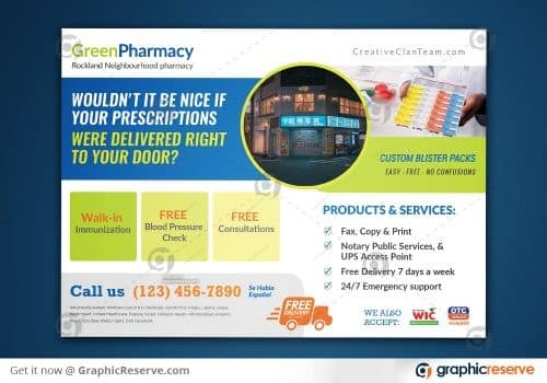 Free Custom Blister Packs Pharmacy EDDM Postcard