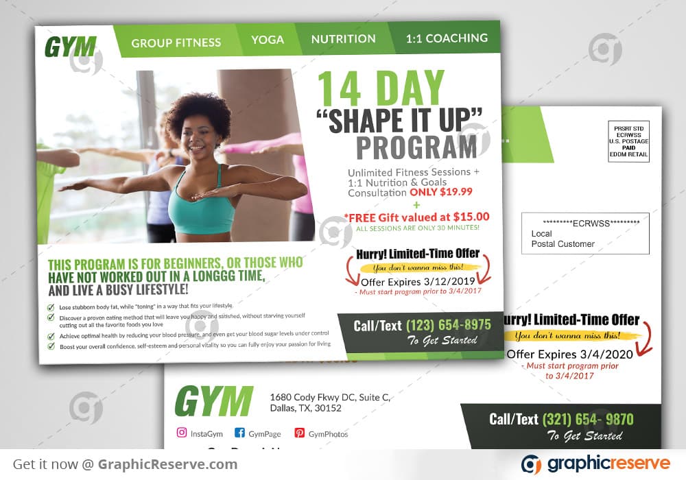 Gym and Fitness Direct Mail EDDM