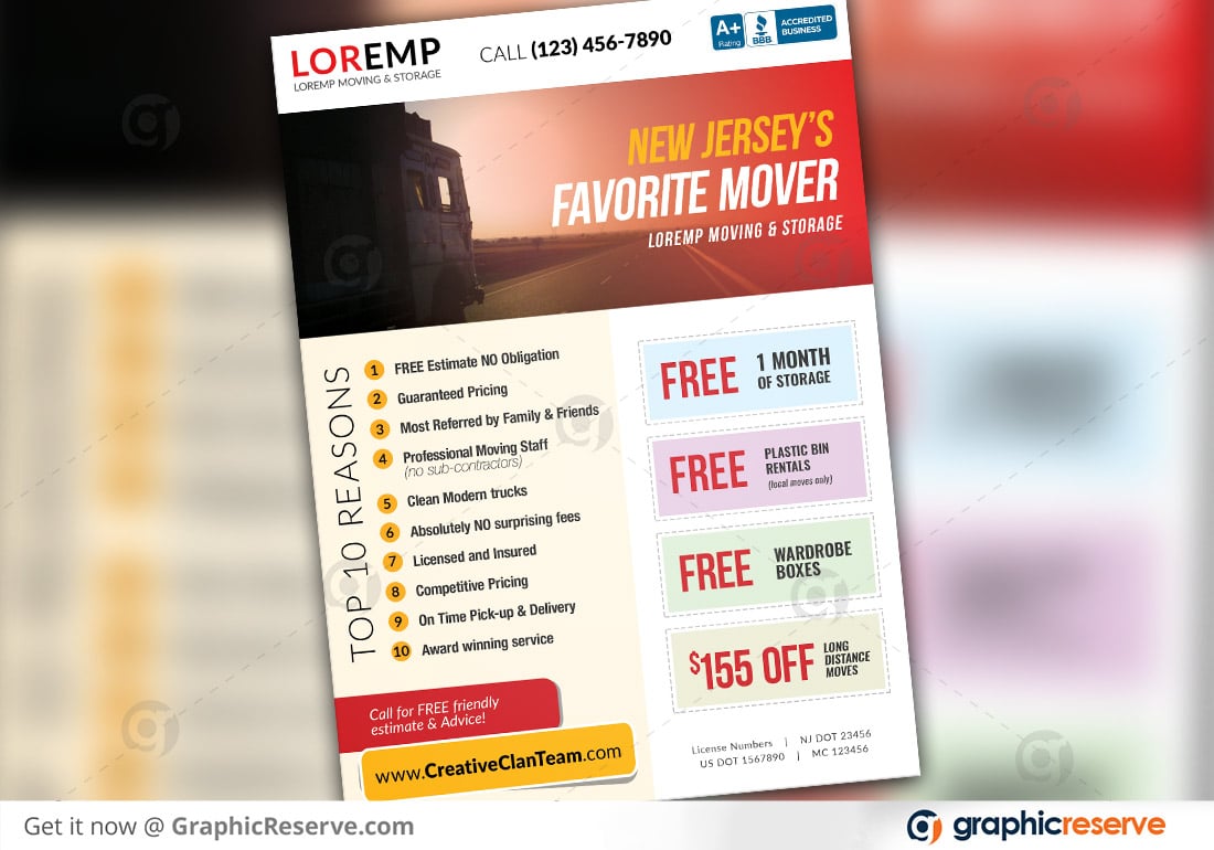 Moving and Storage Company EDDM Postcard Front Template