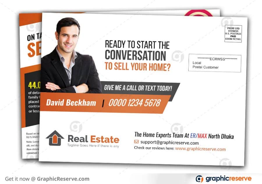 Real Estate Direct Mail EDDM Postcard Template for Realtor