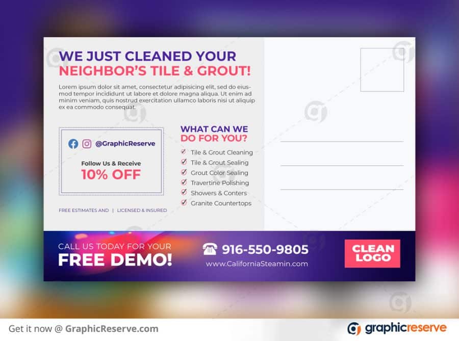 Cleaning Service Door Postcard Template Download for Free