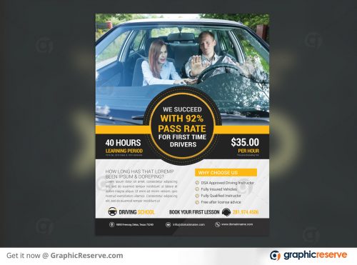 Driving School Flyer Template Free Download