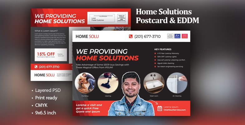 Home Service eddm Postcard design template