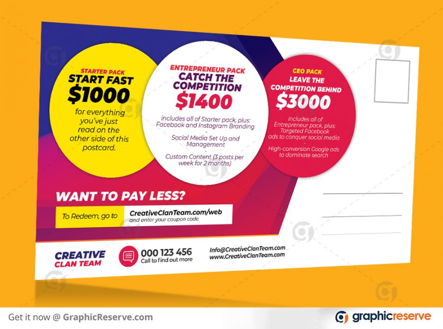 Digital Agency Seo Web Development Promotional Coupon Postcard Design Template