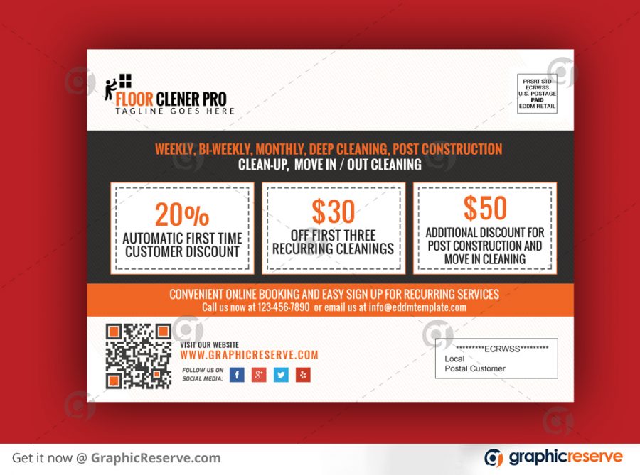 Cleaning Service Direct Mail Postcard