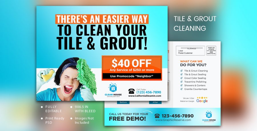 Tile Grout Cleaning Service Eddm Postcard Cover