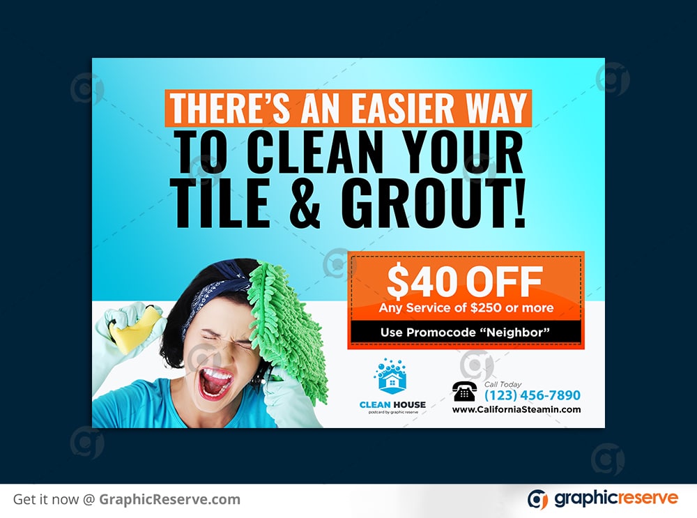 Tile Grout Cleaning Service Eddm Postcard Front Preview