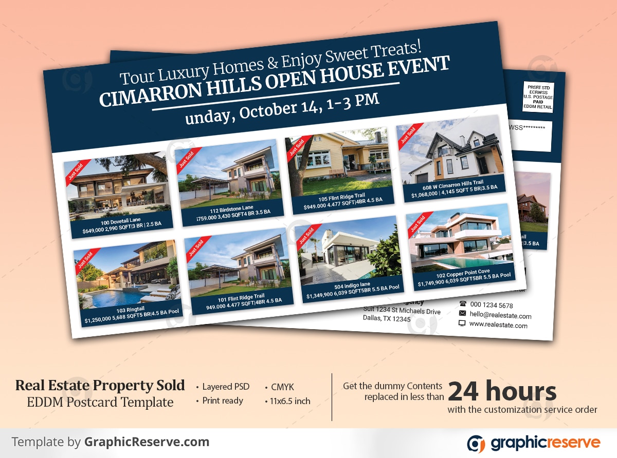 property listing offer mailer design template 