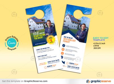 43499 Solar Door Hanger Design Canva Template