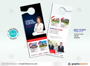 Just Sold Real Estate Door Hanger Design Canva template P1
