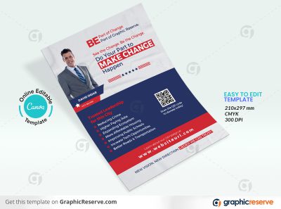 43838 Political Election Campaign Flyer Design Canva template 1