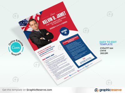 43953 Political Election Voting Flyer Canva template