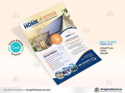 44927 Solar Product Marketing Flyer Design Canva template