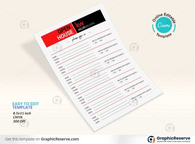 KW Keller Williams Open House Sign-in Sheet