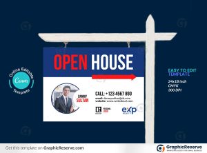 45833 Open House Yard Sign template